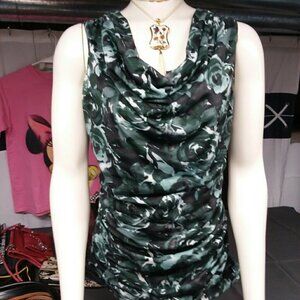 The Limited Dark Green Floral Blouse - M
